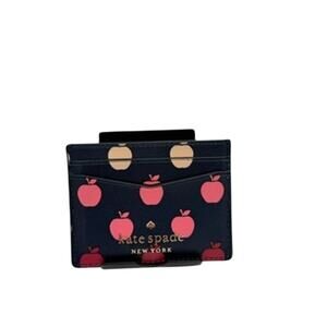 Kate Spade New York Orchard Print Navy Small Slim Card Holder NWT
